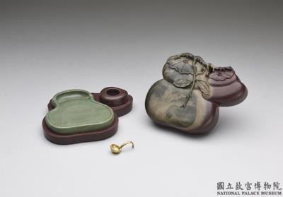 图片[3]-Songhua inkstone with lid in persimmon shape, Qing dynasty, Qianlong reign (1736-1795)-China Archive